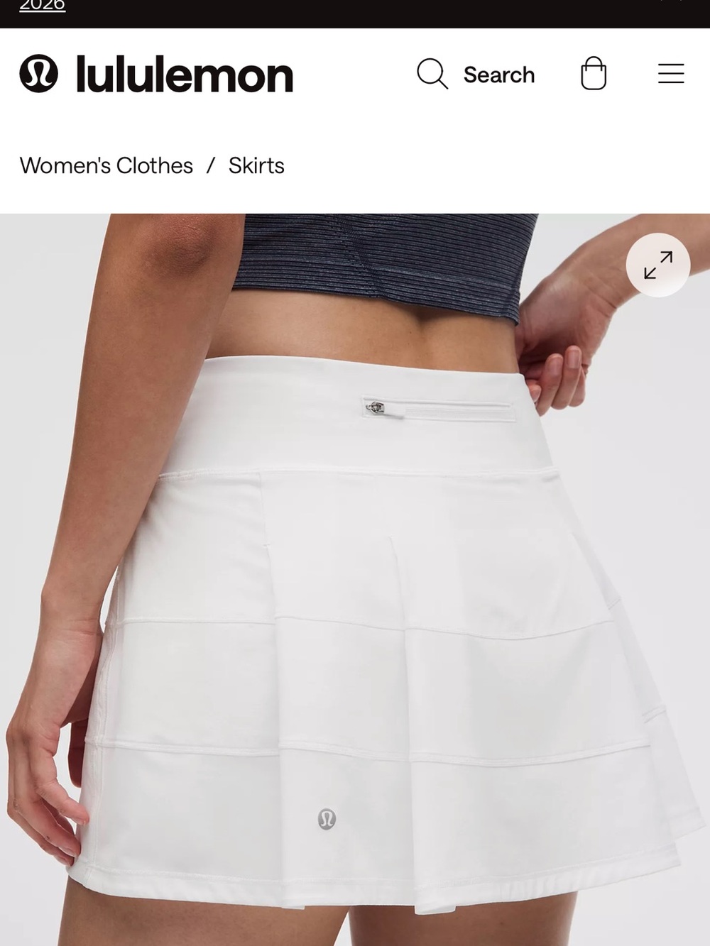 Lululemon Pace Rival White Tennis Skirt